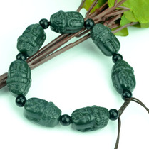 Hetian Jade Guanyin bracelet Jade Guanyin head bracelet Arhat Guanyin bracelet send identification certificate