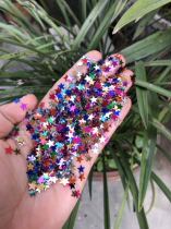 5mm non-porous color star sequin multi-color mixed color five-pointed star sequin multicolored star patch face makeup patch