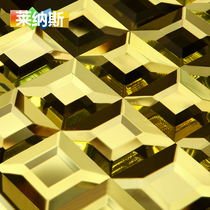 (Linus) Crystal glass Gold 5-sided edging mirror mosaic TV background tile home decoration main material