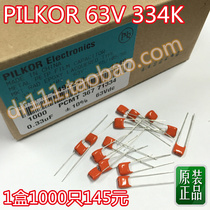 (1000 only) original PILKOR Philips CBB 63V 334 polyester capacitor 0 33uF 330n