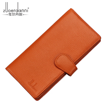 New female wallet woman long style genuine leather lady handmade money clip calf leather clip Korean version cute hand grab bag card bag