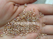 Full hand-filled silver square hole color beads 2-4mm silver heart shrimp red AB color silver beads Clothing accessories loose beads