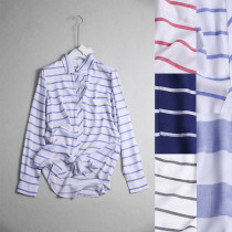 S080B 0703 FASHION GENEROUS Small Flap Straight Drum Hit color striped open shirt