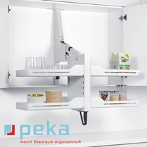 Imported Swiss platinum grid angel advent 304 stainless steel kitchen cabinet wall cabinet lifting pull basket light gray