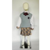 Hoji Harbor OKiKi school uniform kindergarten Garden uniform-light blue vest three-piece set (girls)