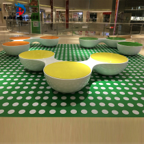 Shopping mall outdoor FRP flower pot seat Commercial Meichen leisure chair Public rest bench Triangle chair