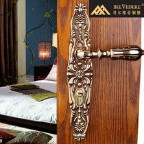 Shuangshan hardware Belvidi copper lock golden antique black European and American pure copper copper bedroom bathroom door lock