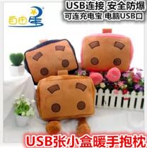 Anhydrous creative USB sheet small box Warm hand pillow Heating insulation lunch break pillow Warm hand treasure double hand pillow disassembly and washing