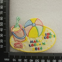 Heart embroidered YD02 cartoon crab sand toys beach ball embroidery adhesive cloth patch 8*6 5CM