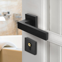 Door lock indoor bedroom door lock toilet bathroom door American black silent solid wood door handle household lock