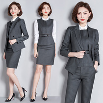 Business wear Womens fashion temperament Striped suit suit vest Formal dress sales work clothes Sales department tooling spring and autumn