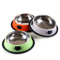 Pet Rice Bowl Jinjila Stainless Steel Food Basin Muppet Drinking Water Bowl Sphinx Cat Food Bowl Anti-Black Chin Tableware