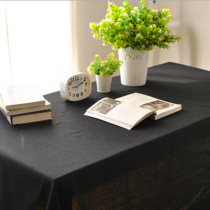 American Cotton Linen Black Table Bussy Restaurant Coffee Shop Pure Color Terrace Cloth Rectangular Table Square Table Round Table Cloth