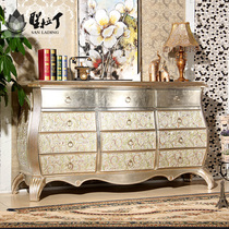 Saint Latin neoclassical European porch cabinet solid wood decoration cabinet post-modern European double-sided bucket cabinet