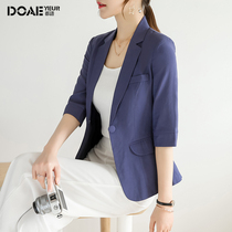 Small suit womens jacket summer thin Korean version slim seven-point sleeve short casual wild chic suit top tide