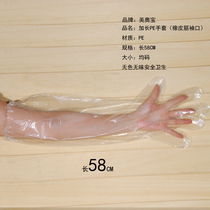 Lengthened thickened PE gloves disposable food gloves household gloves film restaurant gloves cuffs with rubber bands