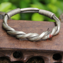 Yunnan ethnic style Tibetan silver bracelet factory jewelry female fashion Miao silver retro Miao traditional special opening