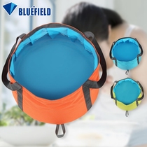 Blue field camping travel home car folding basin wash basin foot washing basin bucket outdoor products