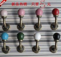 Rear door partition European style pastoral retro ceramic round head Iron adhesive hook coat hook wall adhesive hook 16 models optional