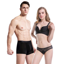 Couple underwear sexy Ice Silk thin one-piece seamless underwear womens triangle trousers mens flat pants taste