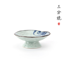 Three-point creative cute ceramic bowl Japanese tableware underglaze color set Shallow bowl Small bowl Chinese court style high-legged bowl