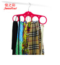 New multi-ring five-ring plastic flocking silk scarf rack Ring non-slip scarf rack Tie belt pylons Display rack