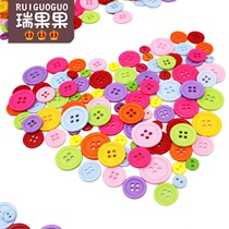 Resin plastic button children diy material color flower button kindergarten hand button paste painting production