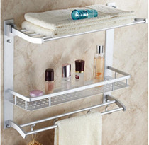 Space Aluminum Toilet Shelve Shelve Wall-mounted Free Toilet Washroom Washroom Wash Terrace Containing Rack Bathroom Woolen Towel Rack