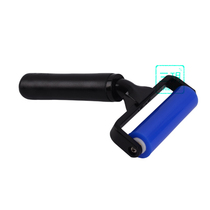 4 inch rubber handle aluminum frame high sticky dust roller electrostatic dust removal wheel Blue manual silicone washing industrial dust removal Rod