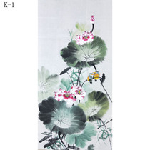 Chinese painting hand-painted authentic freehand flowers and birds more than a year lotus carp figure calligraphy and painting calligraphy and painting works are not mounted