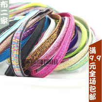 Colored bright silk flat coarse wide head flower rubber band Rope Flex Hair Accessories Leather Fascia Accessories Stretch to decorate laces with laces