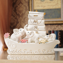 Smooth living room bedroom ceramic elephant personality ornaments decoration new home move gift crafts decoration