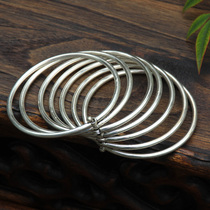 Yunnan ethnic style jewelry retro National style pure Miao silver white light bracelet Miao silver Miao family female bracelet do old treatment