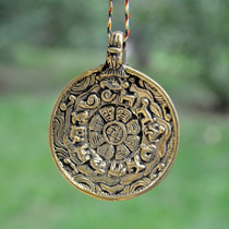 Nepal pure copper Nine Palace gossip Buddha amulet nine palace gossip pendant collar diameter 6cm