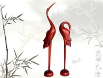 Special handicrafts mahogany crane wood carving double crane home decorations longevity birthday gifts
