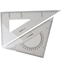 Deli 6430 plastic triangle plate Primary School students drawing machine ruler set 30cm triangle plate