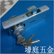 With frame door glass lock shift door lock insert core lock aluminum alloy door ground lock push-pull aluminum alloy door lock