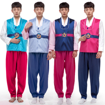 Four-Color New Korean mens court traditional Hanbok Korean national performance costume dance stage suit performance