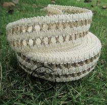 4cm wide hollow cotton and linen lace flat linen cotton and linen mixed lace handmade DIY material lace accessories 1 meter