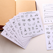 diy photo album accessories Korea handmade message notes black and white decoration stickers diary post 7
