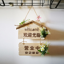 Customized Wood Welcome to the listed business rest in the personalized creative series of double-sided lettering shop house