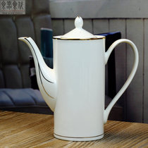 Food utensils Food generation European phnom Penh coffee pot Bone China silver edge British afternoon teapot Pure white simple ceramic coffee pot