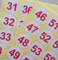 Spot 5CM Digital number Sticker Print Customizable 1-100 Adhesive Label Paper Color Round Dongguan