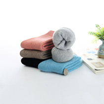 Caros autumn and winter thick warm womens wool socks mens middle tube fluffy socks college style couples socks