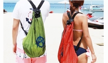 lelang mesh backpack beach bag leisure swimming bag shoulder bag mens and womens backpack travel bag snorkeling three treasure bag
