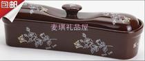 Korean kitchen tableware imported TOPMATE wedding gift chocolate colored ceramic spoon chopsticks box spoon chopsticks box