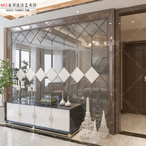 Long diamond mirror art glass TV wall car side mirror Tea mirror Gold tea gray mirror Gold mirror true ultra-white