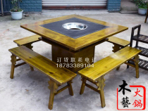 Factory custom made old antique carved marble hot pot table and chair Hot pot rectangular table Marble eight immortals table and chair 1