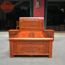 Myanmar rosewood 1 meter 2 single board carved single bed Childrens bed Large fruit rosewood solid wood mahogany bedroom furniture