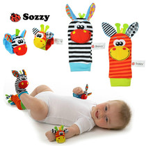 sozzy animal watch with wrist strap baby socks with ringing bell very cute baby toys two sets